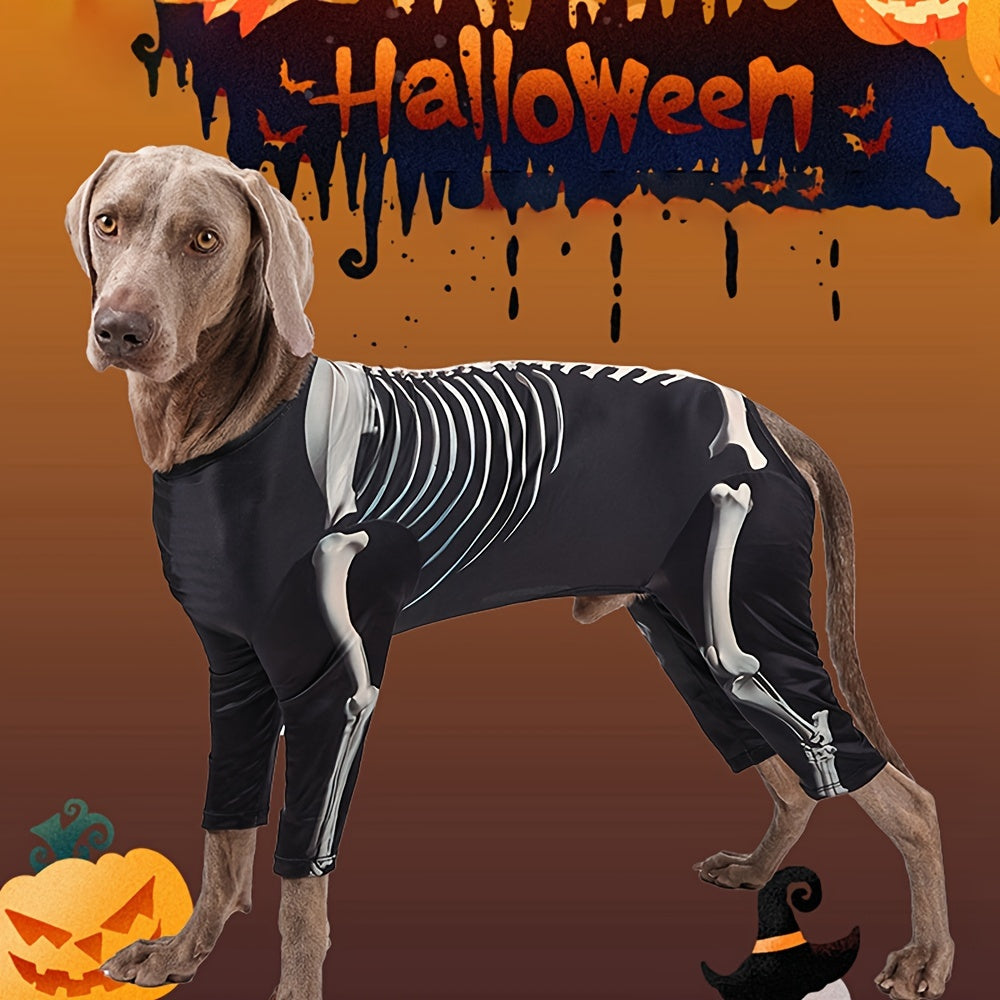 Tuta Scheletro Cane Halloween - Costume Skeleton per Cuccioli e Cani XL-3XL