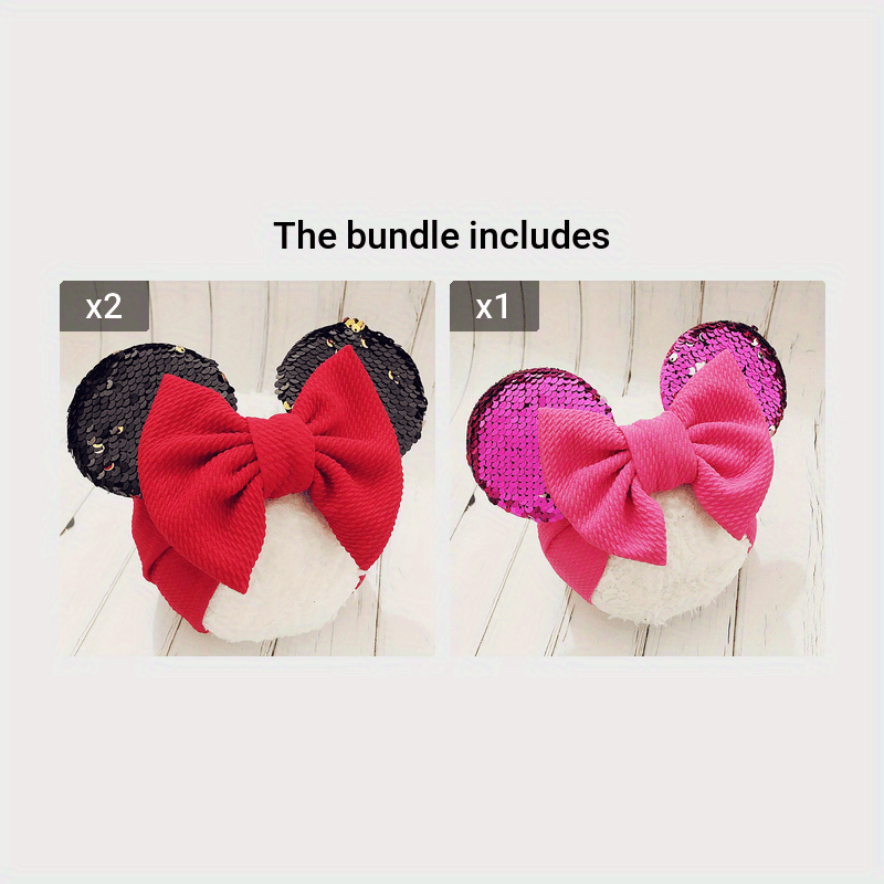 Turbante Neonato Adorabile con Orecchie e Fiocco Paillettes - Perfetto per Costume Bambina e Cosplay Cartoon