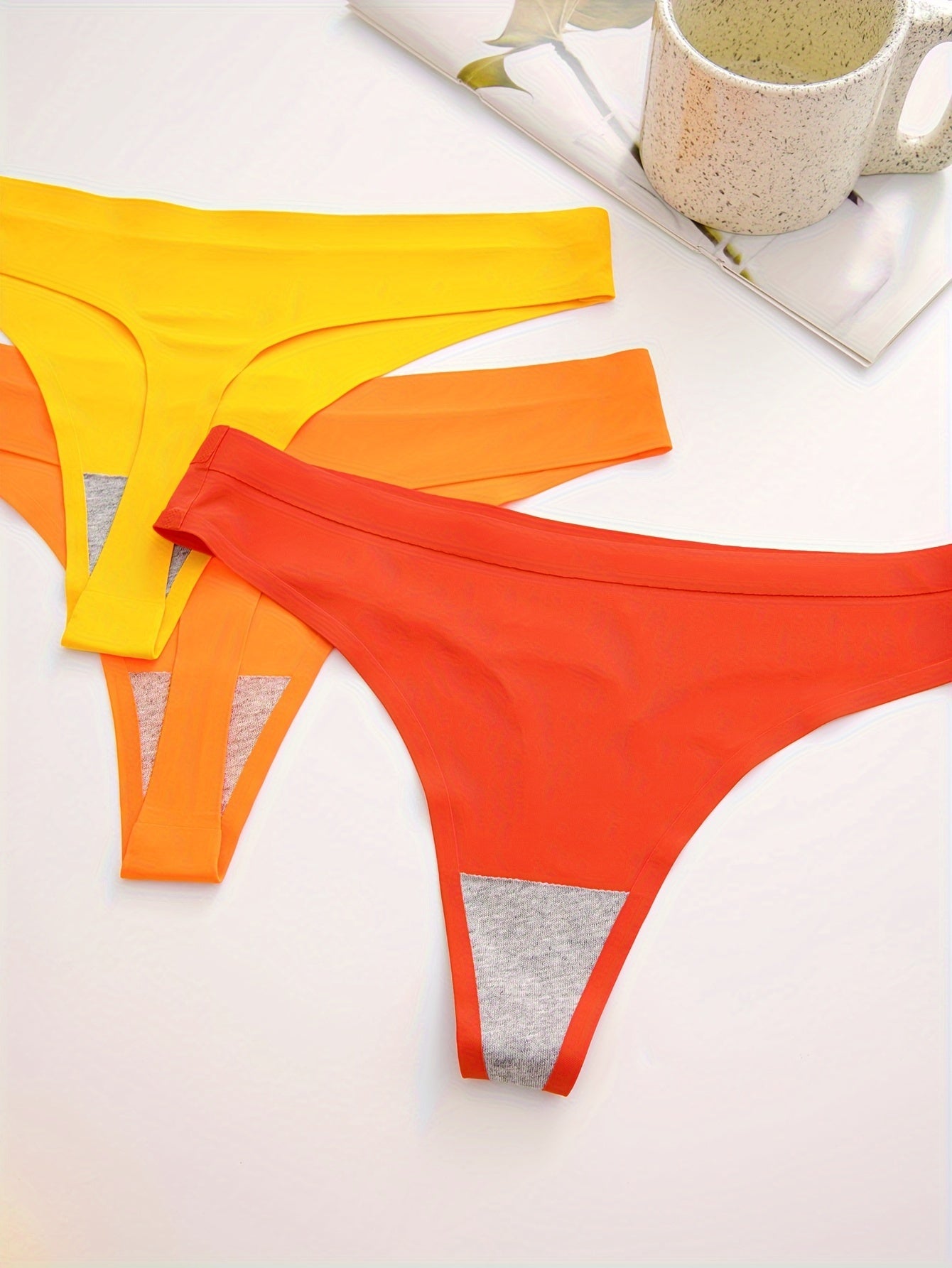 Set 7 Slip Donna Tanga Seamless - Mutandine Traspiranti Vita Bassa