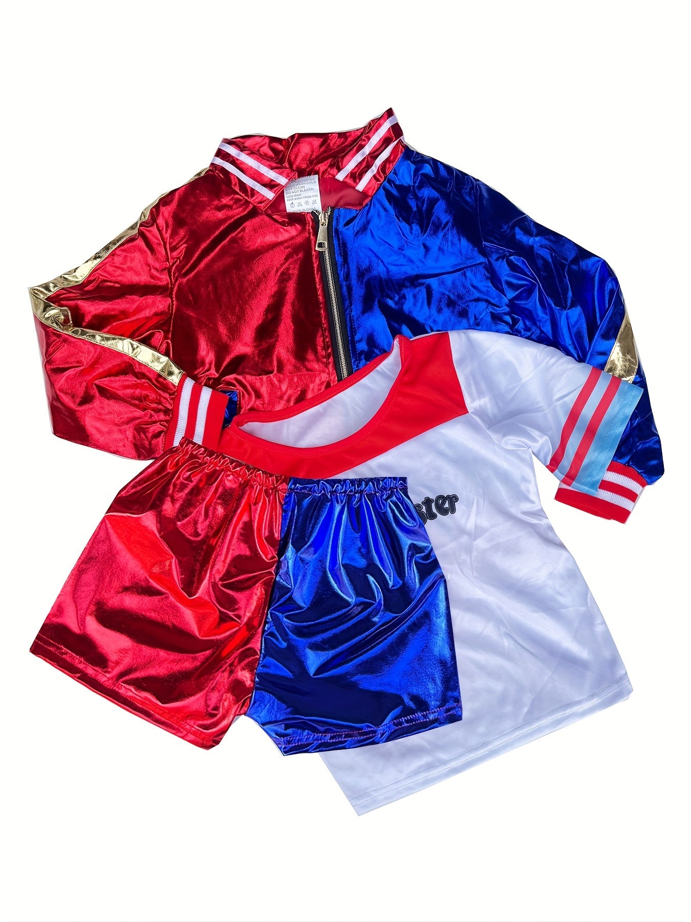 Set 8 Pezzi Costume Halloween Bambina Clown - Include Giacca Shorts e Accessori Perfetto per Feste Titolo: Set 8 Pezzi Costume Halloween Bambina Clown - Include Giacca Shorts e Accessori Perfetto per Feste