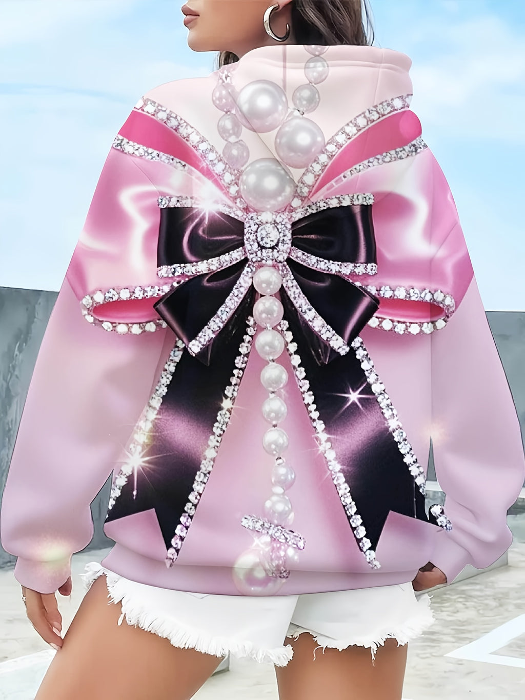 Women's Hooded Sweatshirt, Christmas Costume, Halloween Costume, High-end Color Matching, Suitable for Holiday Costumes, Casual Hooded Sweatshirt, Pullover Sweatshirt, Daily Wear