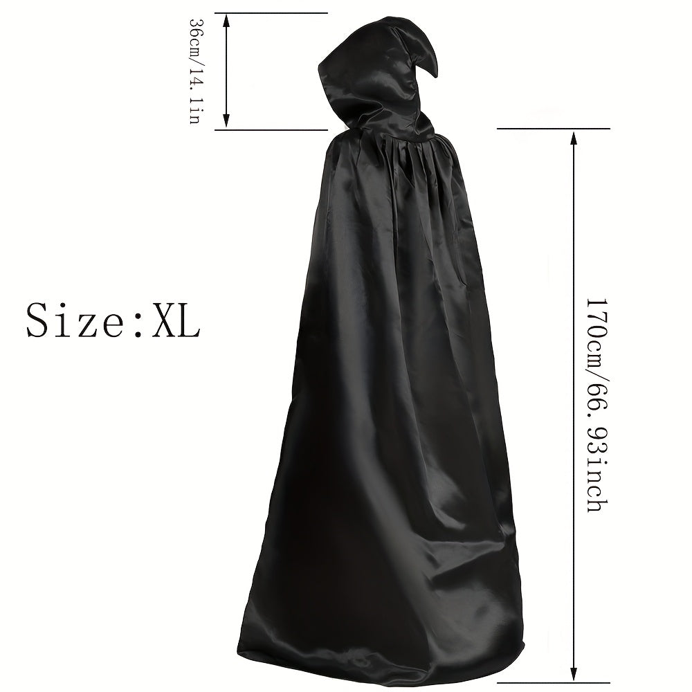 1pc Mantello Nero con Cappuccio - Accessori Cosplay Strega Costume Masquerade Decorazione Celebrazioni