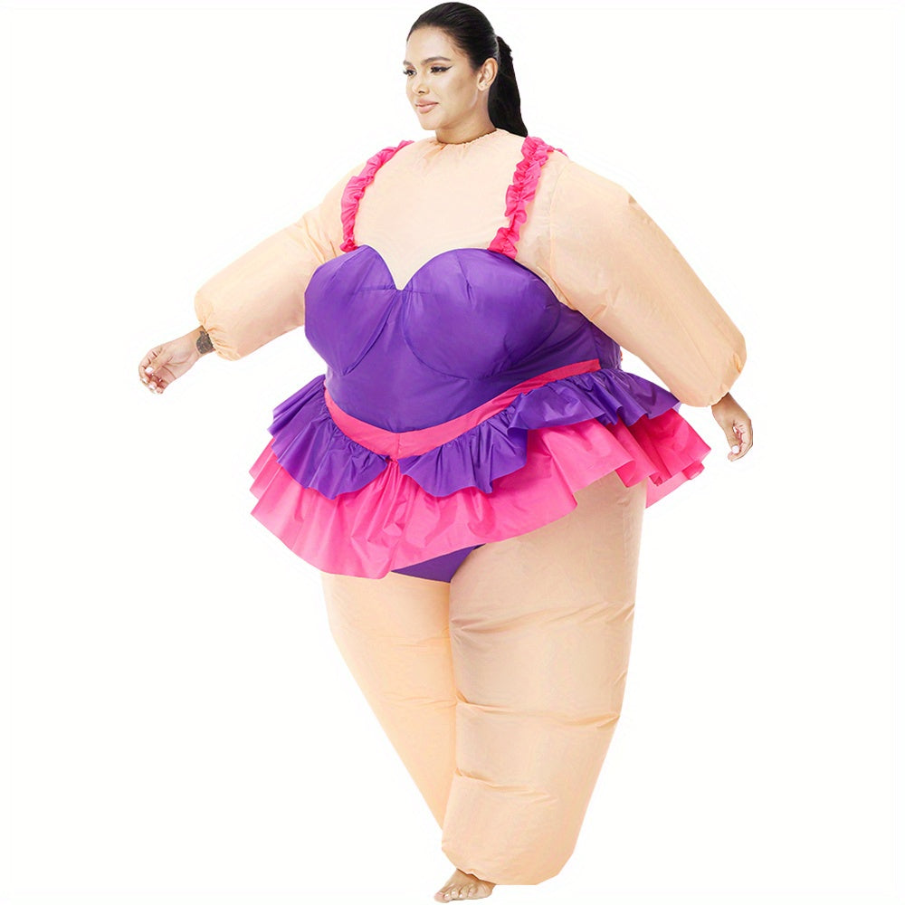 Titolo: 1pc Costume Gonfiabile Ballerina Donna - Tutù a Cuore con Maniche a Sbuffo Taglia Unica Adulti per Halloween Natale Carnevale