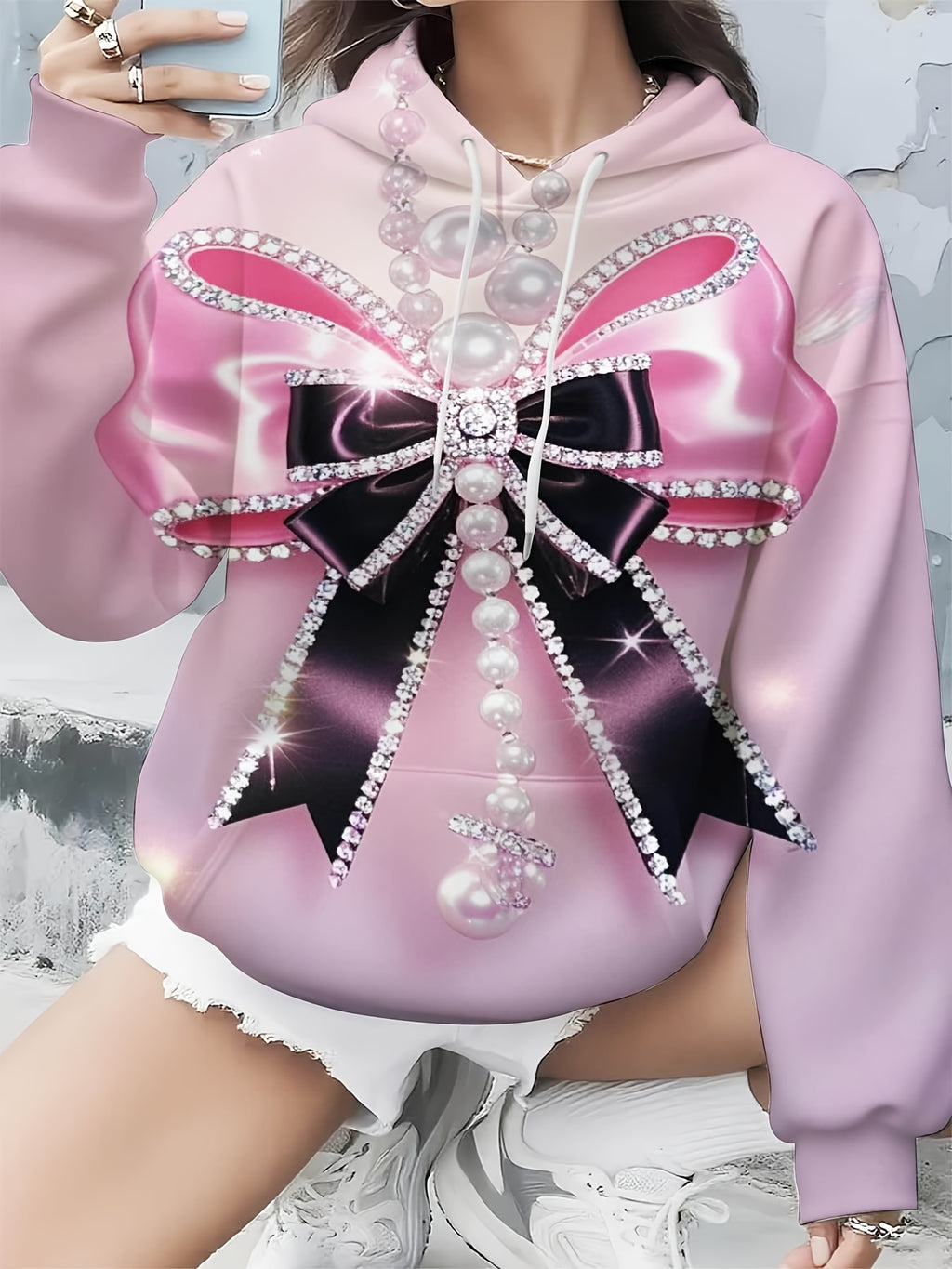 Women's Hooded Sweatshirt, Christmas Costume, Halloween Costume, High-end Color Matching, Suitable for Holiday Costumes, Casual Hooded Sweatshirt, Pullover Sweatshirt, Daily Wear