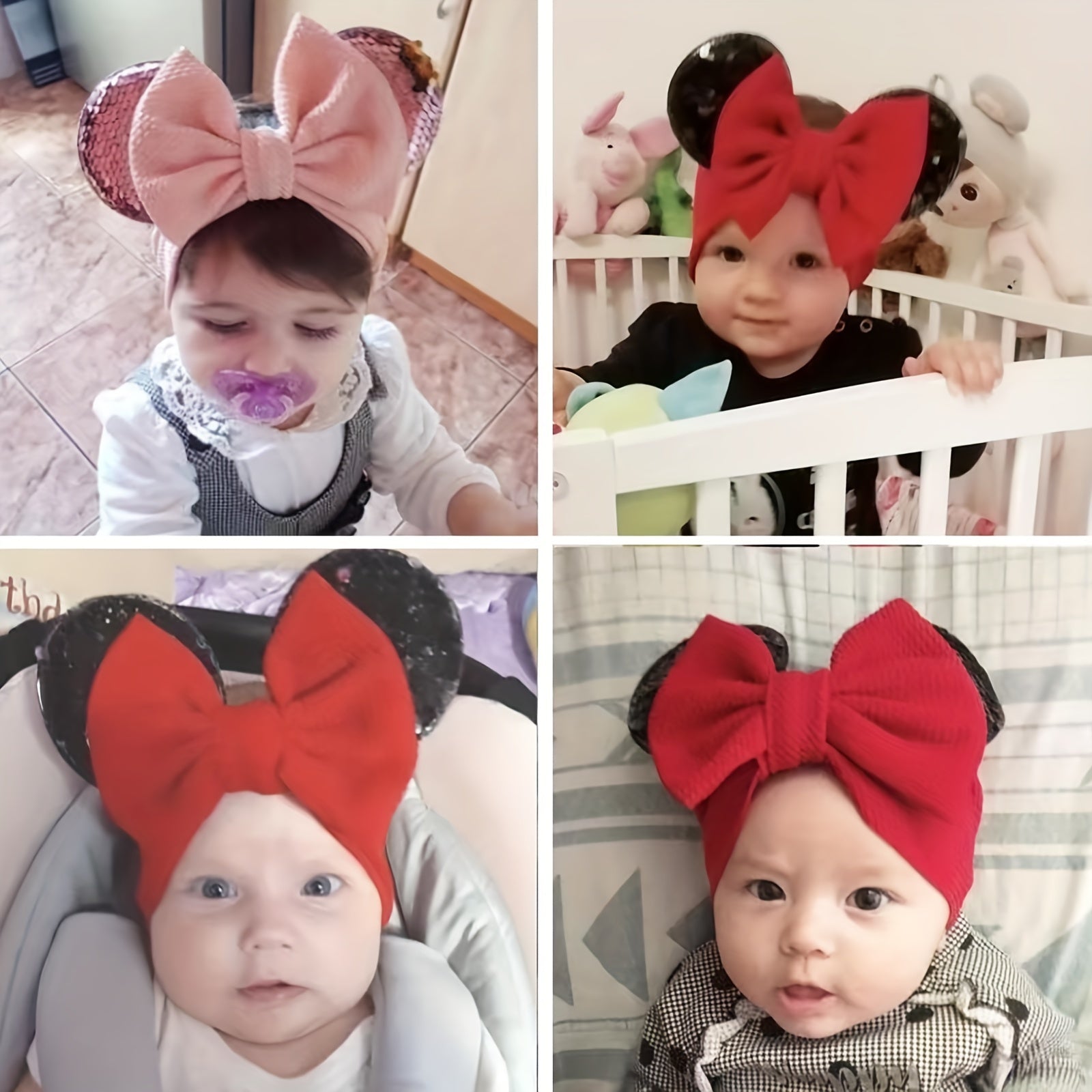 Turbante Neonato Adorabile con Orecchie e Fiocco Paillettes - Perfetto per Costume Bambina e Cosplay Cartoon
