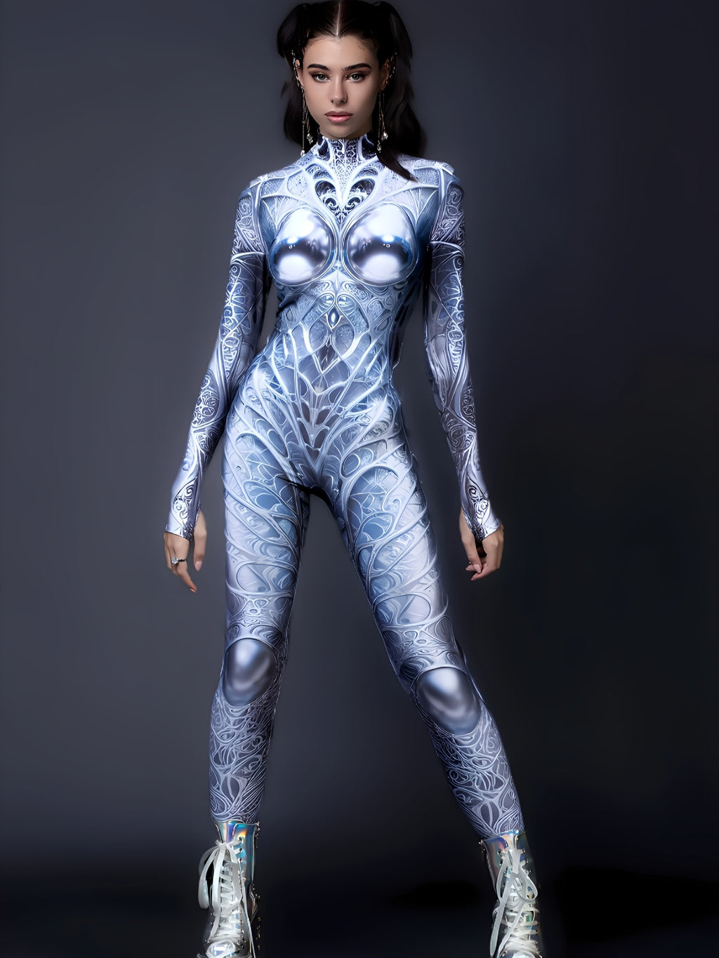 Jumpsuit Mech Stampa Digitale – Costume Unisex per Carnevale Halloween, Yoga e Performance