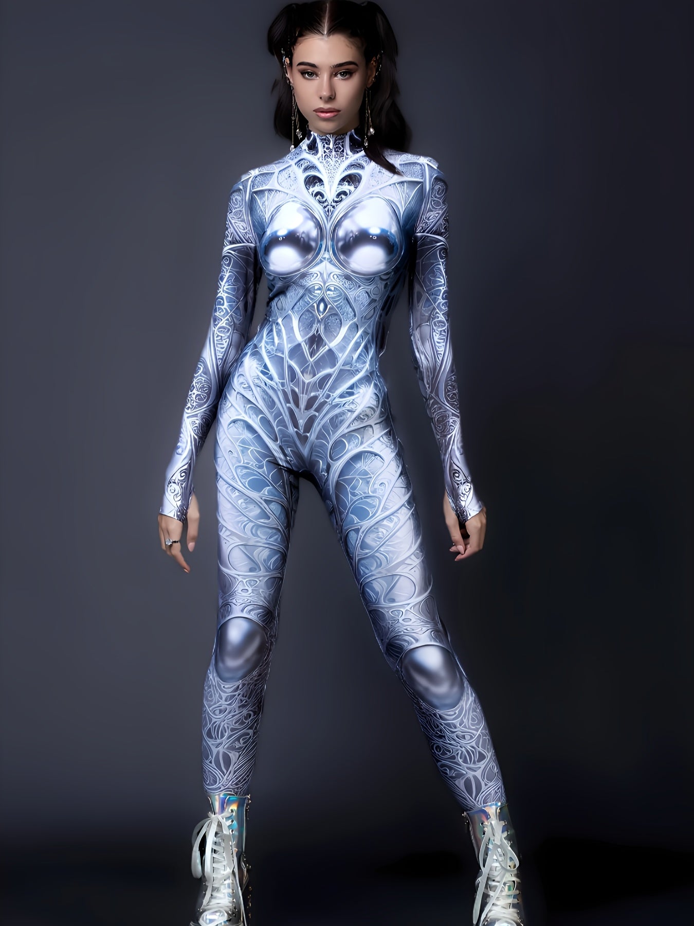 Jumpsuit Mech Stampa Digitale – Costume Unisex per Carnevale Halloween, Yoga e Performance