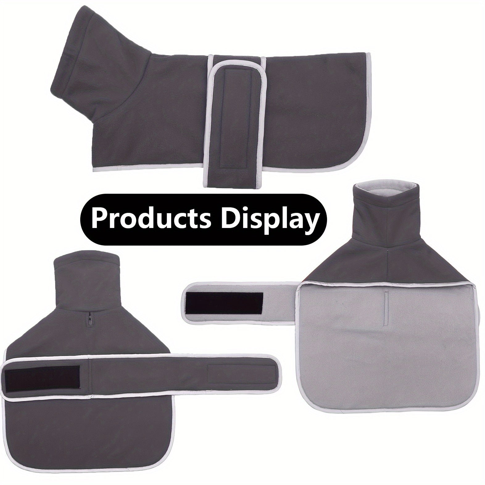 Cozy Gray Dachshund dog Coat - Soft Padded Fleece Lining, High Collar, Adjustable Straps, Perfect for Cold Weather, Outdoor Activities, and Pet Costumes - Ideal for Small Breed Dogs