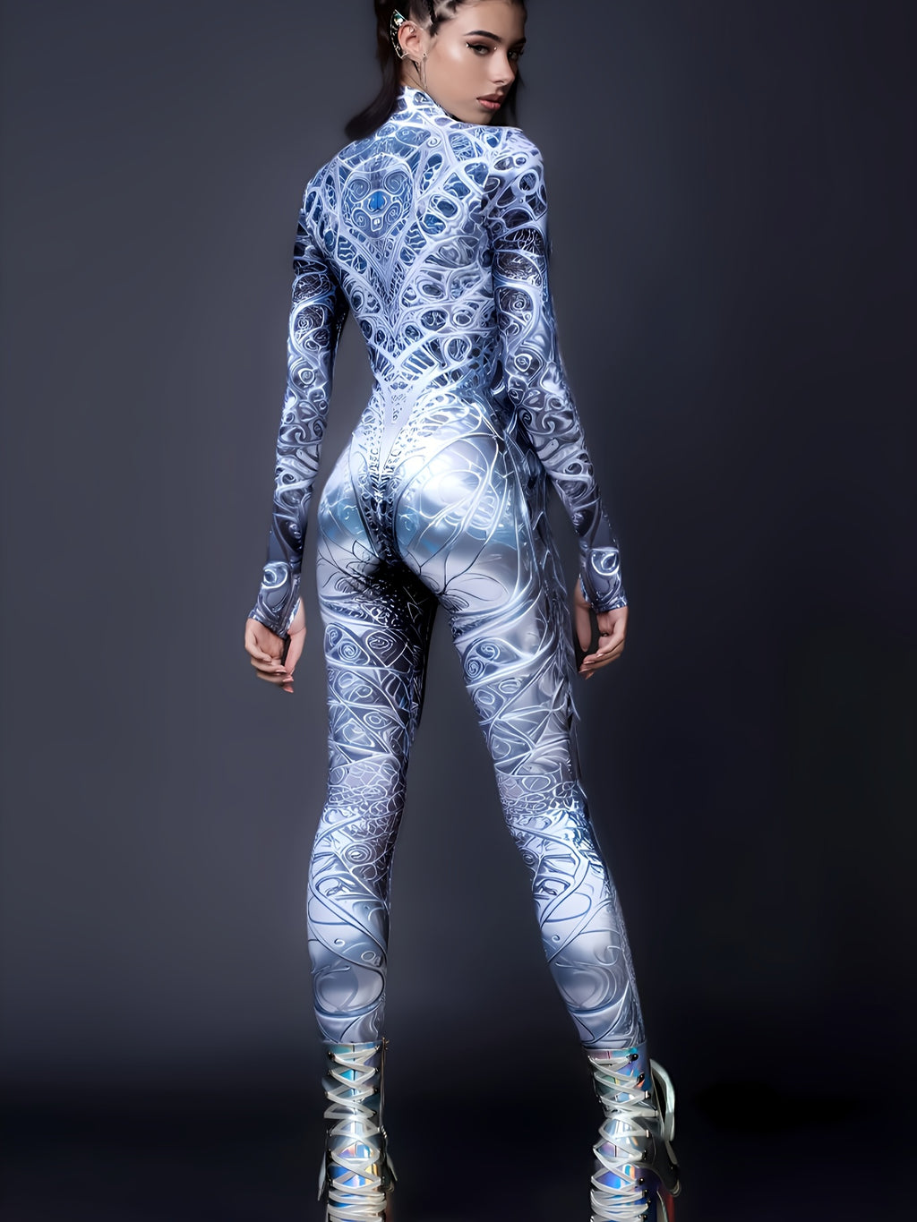 Jumpsuit Mech Stampa Digitale – Costume Unisex per Carnevale Halloween, Yoga e Performance