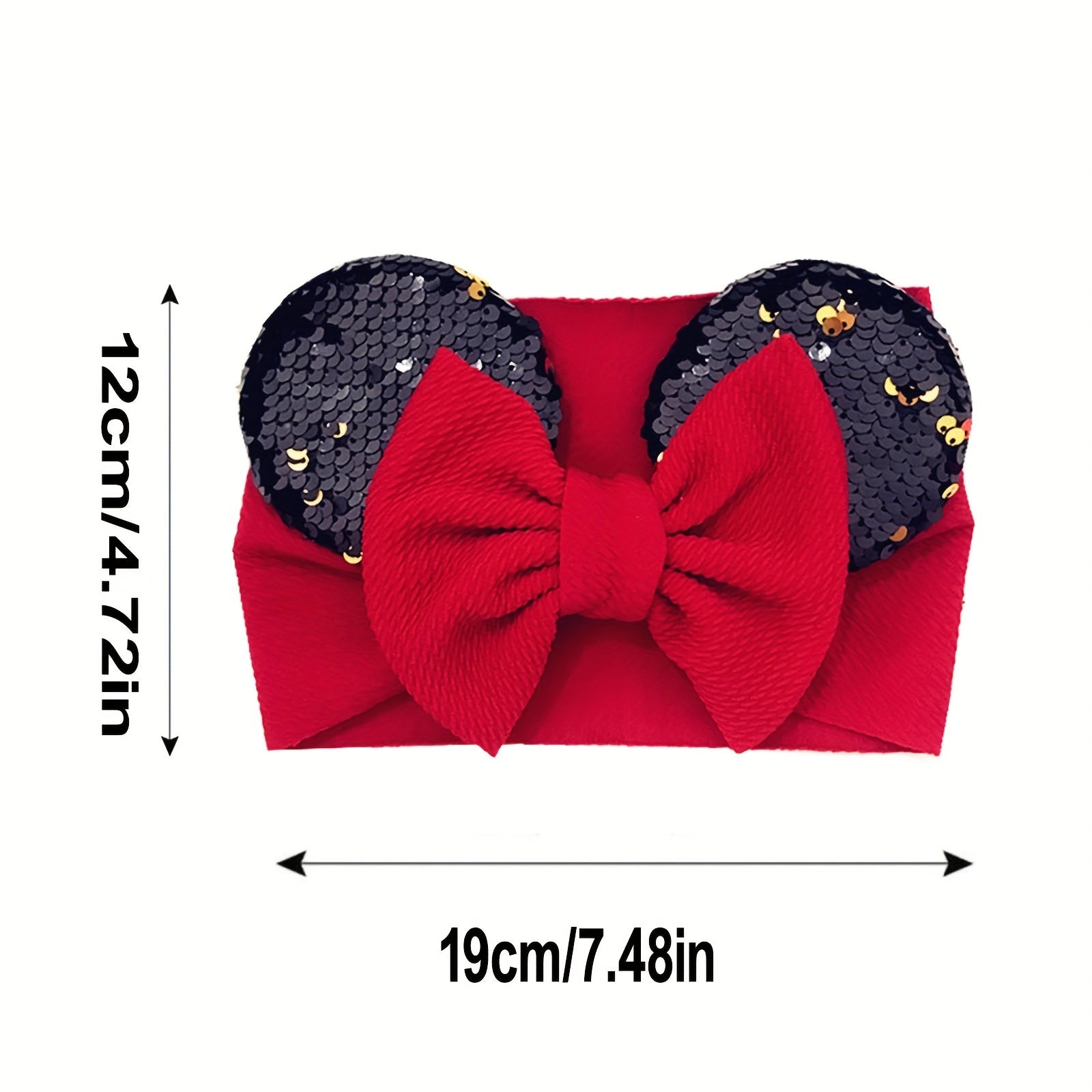 Turbante Neonato Adorabile con Orecchie e Fiocco Paillettes - Perfetto per Costume Bambina e Cosplay Cartoon