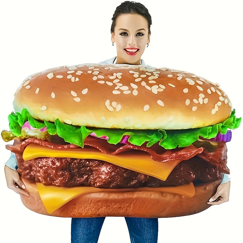 Titolo: Costume Hamburger Adulto Unisex Divertente - Spugna Composita con Panino Lattuga Pomodoro Formaggio - Comodo per Halloween Carnevale Feste  Anteprima