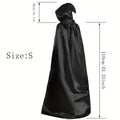 1pc Mantello Nero con Cappuccio - Accessori Cosplay Strega Costume Masquerade Decorazione Celebrazioni