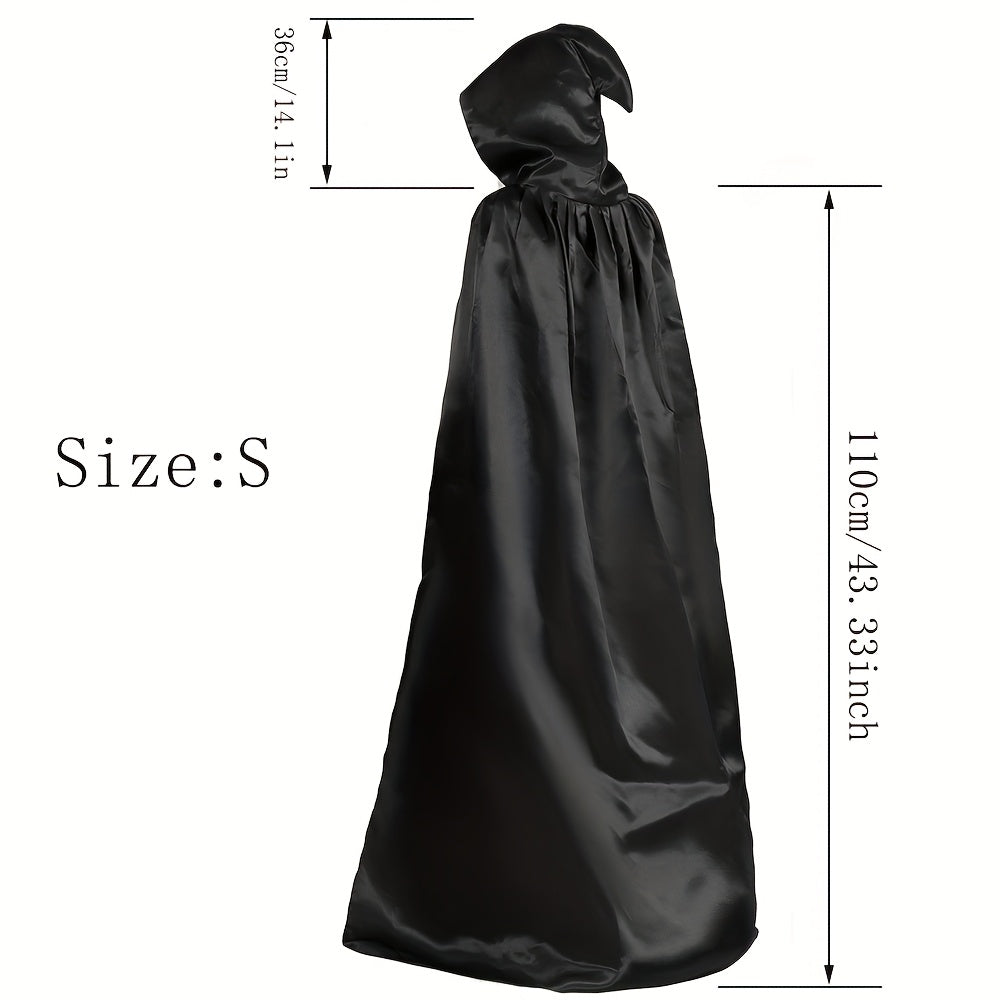 1pc Mantello Nero con Cappuccio - Accessori Cosplay Strega Costume Masquerade Decorazione Celebrazioni