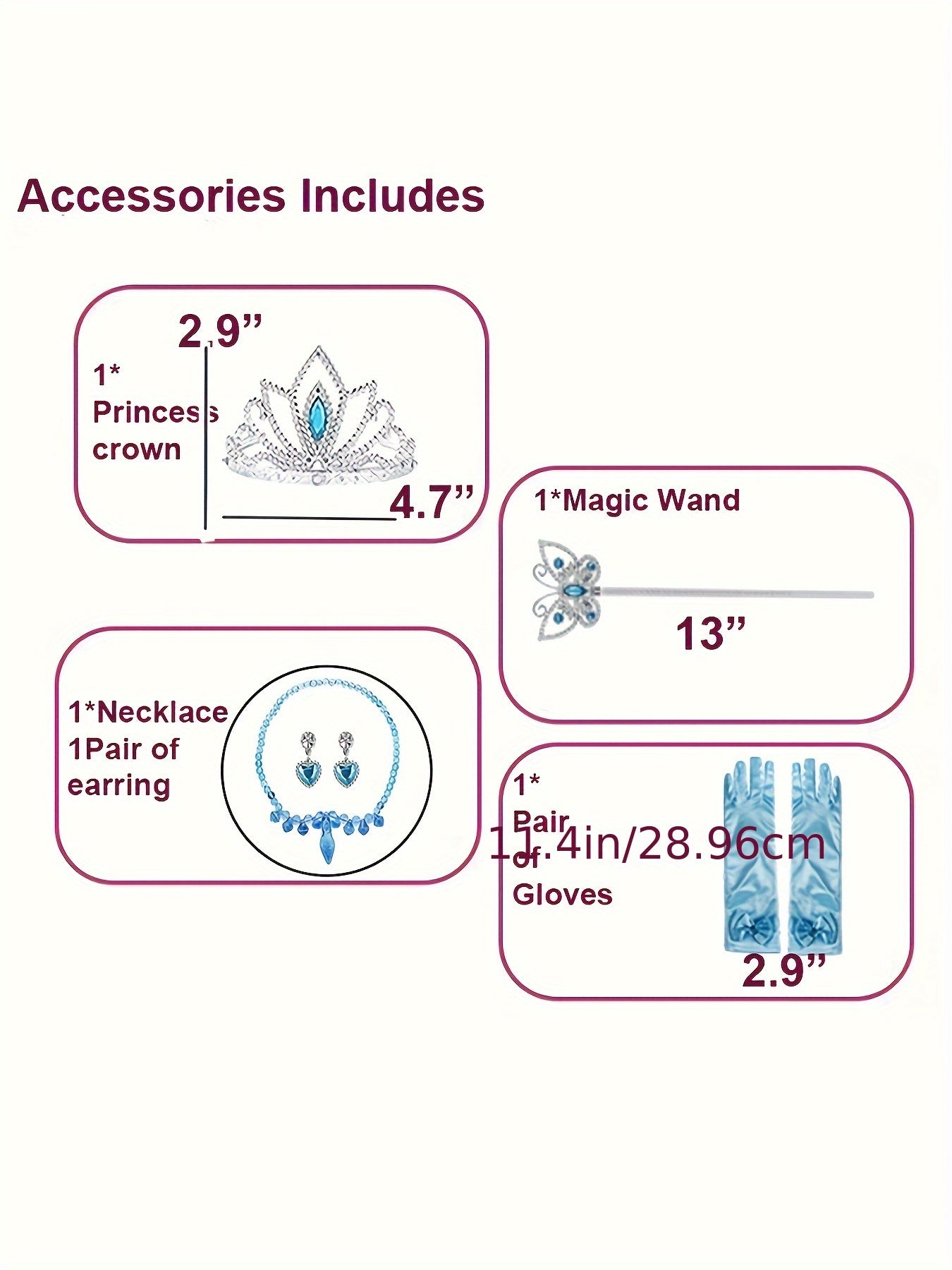 Vestito Principessa Bambina con Accessori – Costume Elegante per Carnevale Halloween e Feste