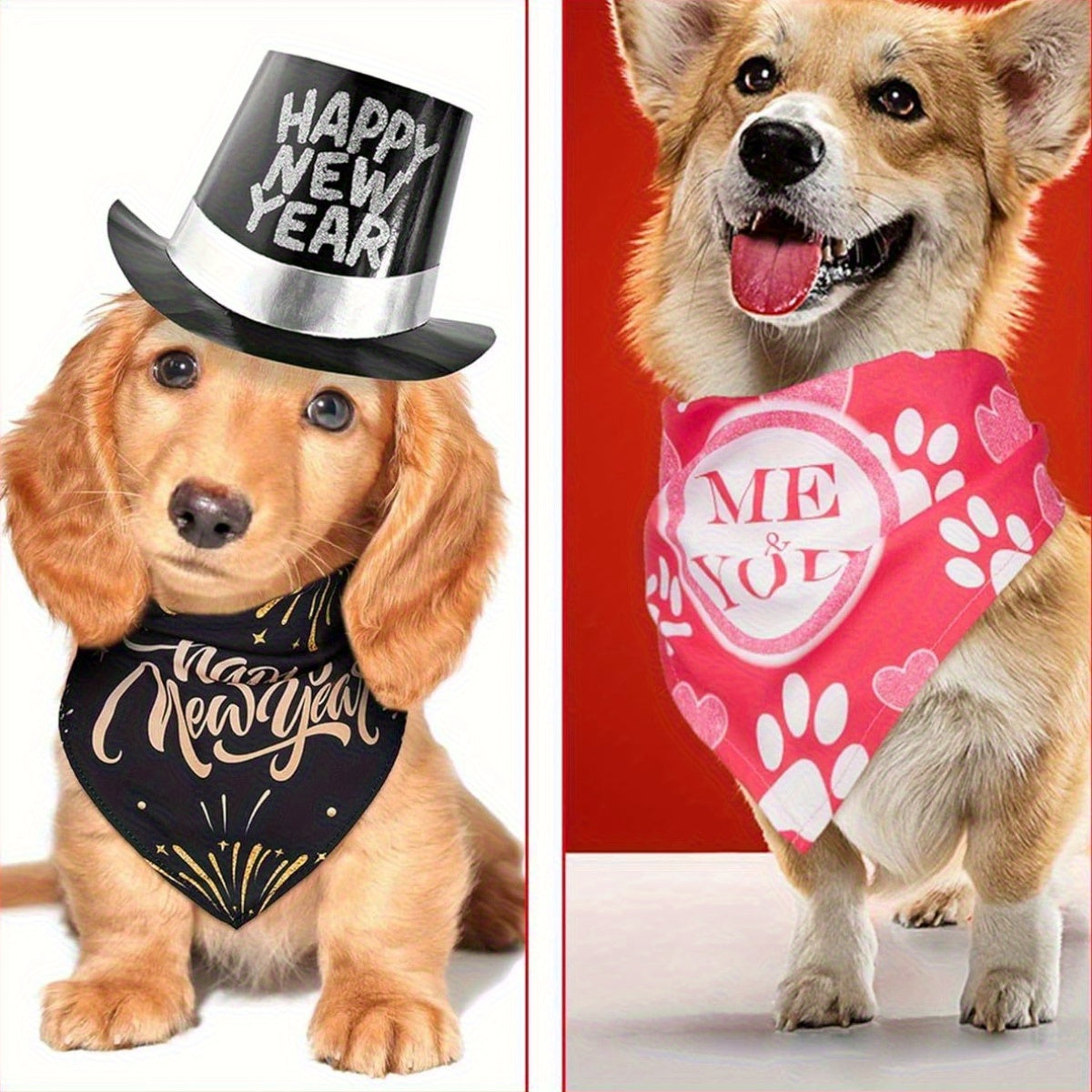 9pcs Adjustable and Washable Patriotic Holiday Bandanas for Large Dogs - Perfect for Birthday Costumes!