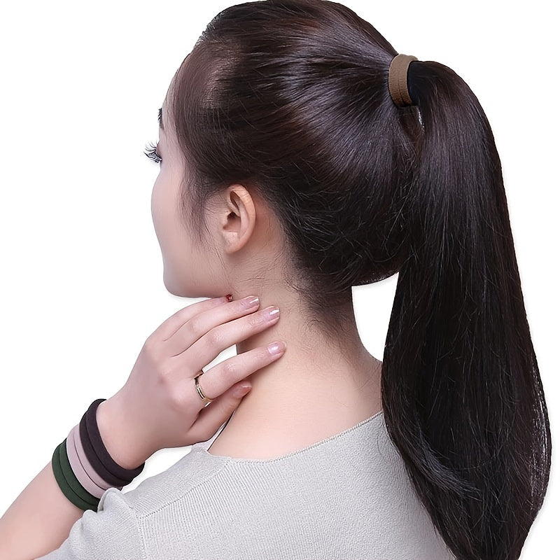 Set 50 Elastici per Capelli Donna - Fasce Elastiche Tinta Unita 4cm