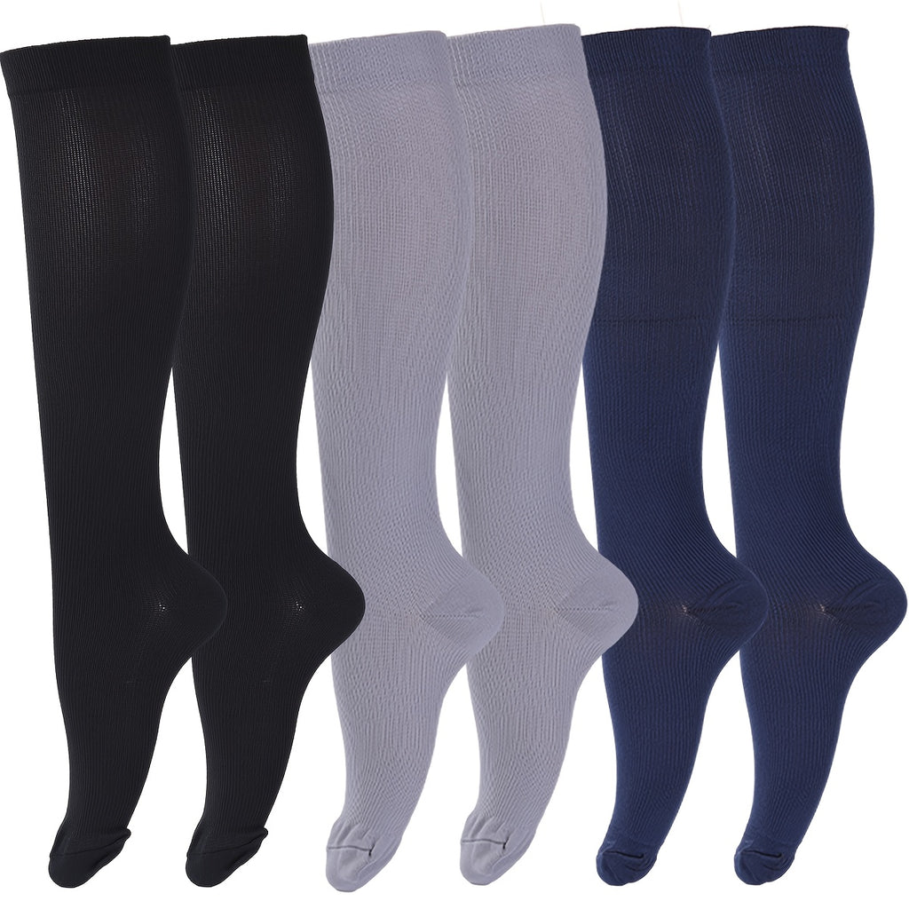 Set 6 Paia Calze a Compressione 15-20mmHg - Calzini Graduati Unisex