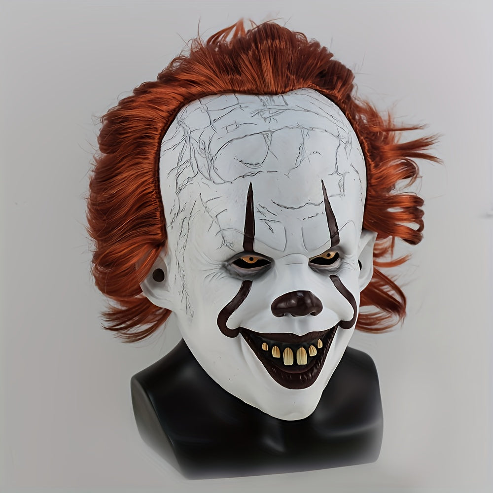 Maschera Clown Rosso Realistica – Costume Adulto in Lattice per Halloween e Feste Horror