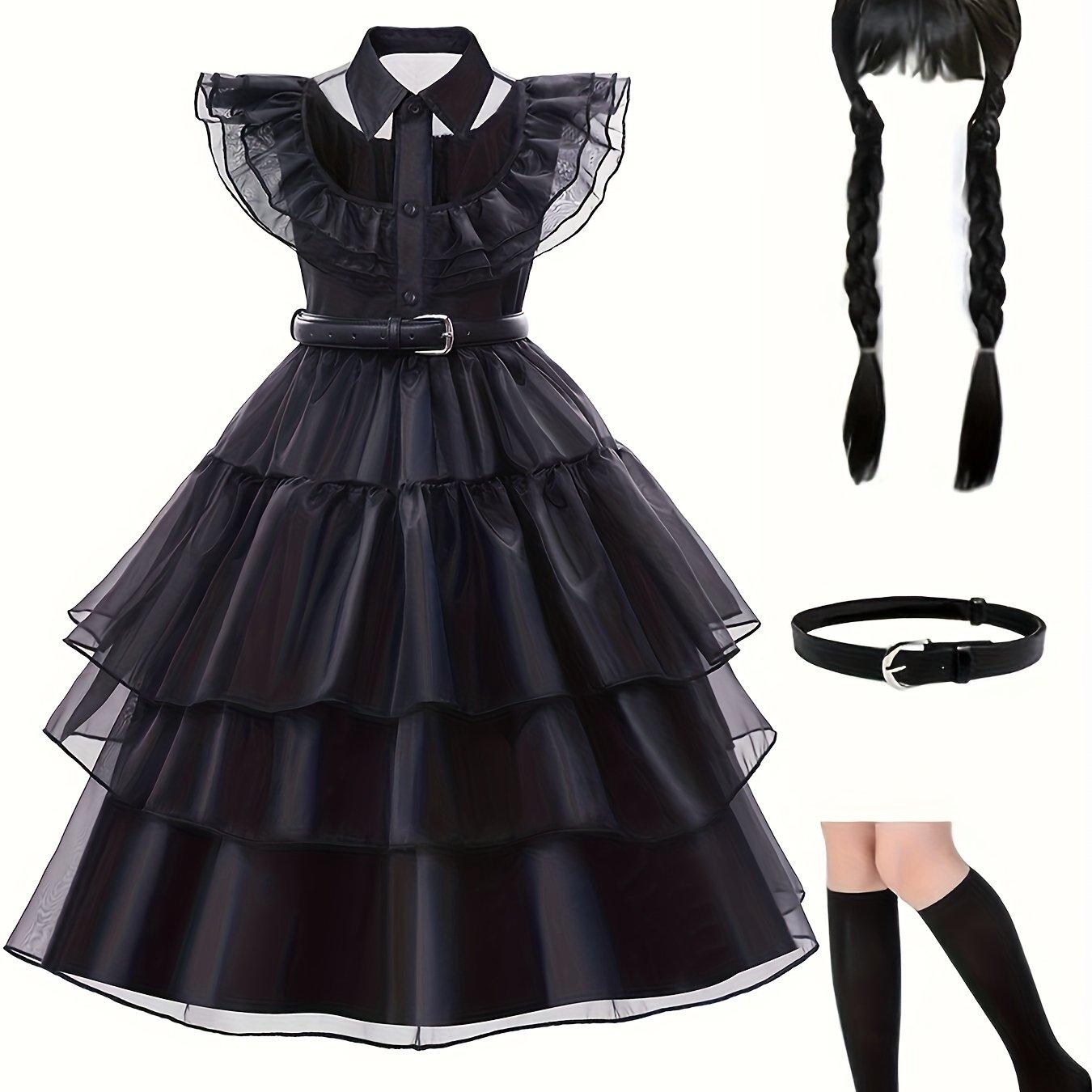 Vestito Principessa Gotica Bambina Nero – Costume Elegante per Halloween e Feste