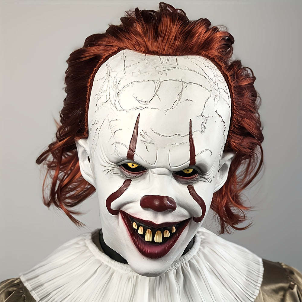 Maschera Clown Rosso Realistica – Costume Adulto in Lattice per Halloween e Feste Horror