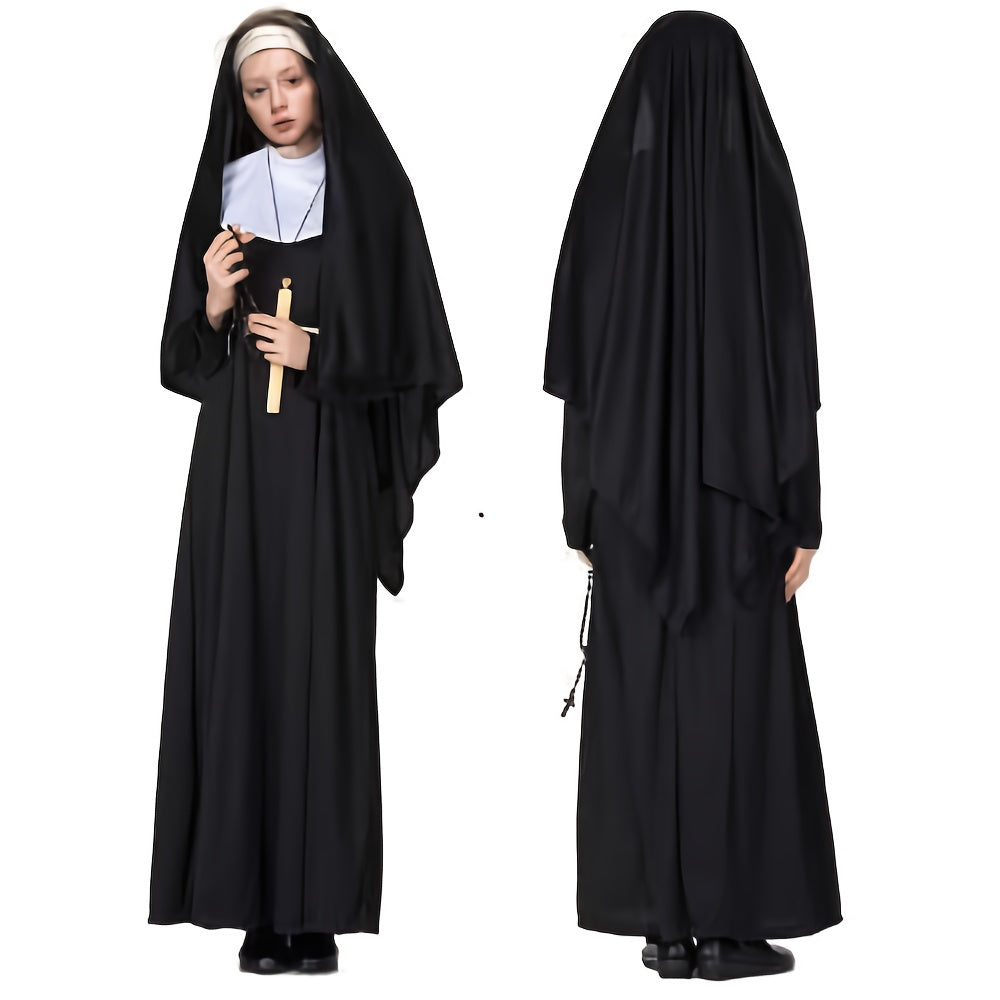 Costume Suora o Sacerdotessa Donna – Abito Elegante per Carnevale Halloween e Party a Tema