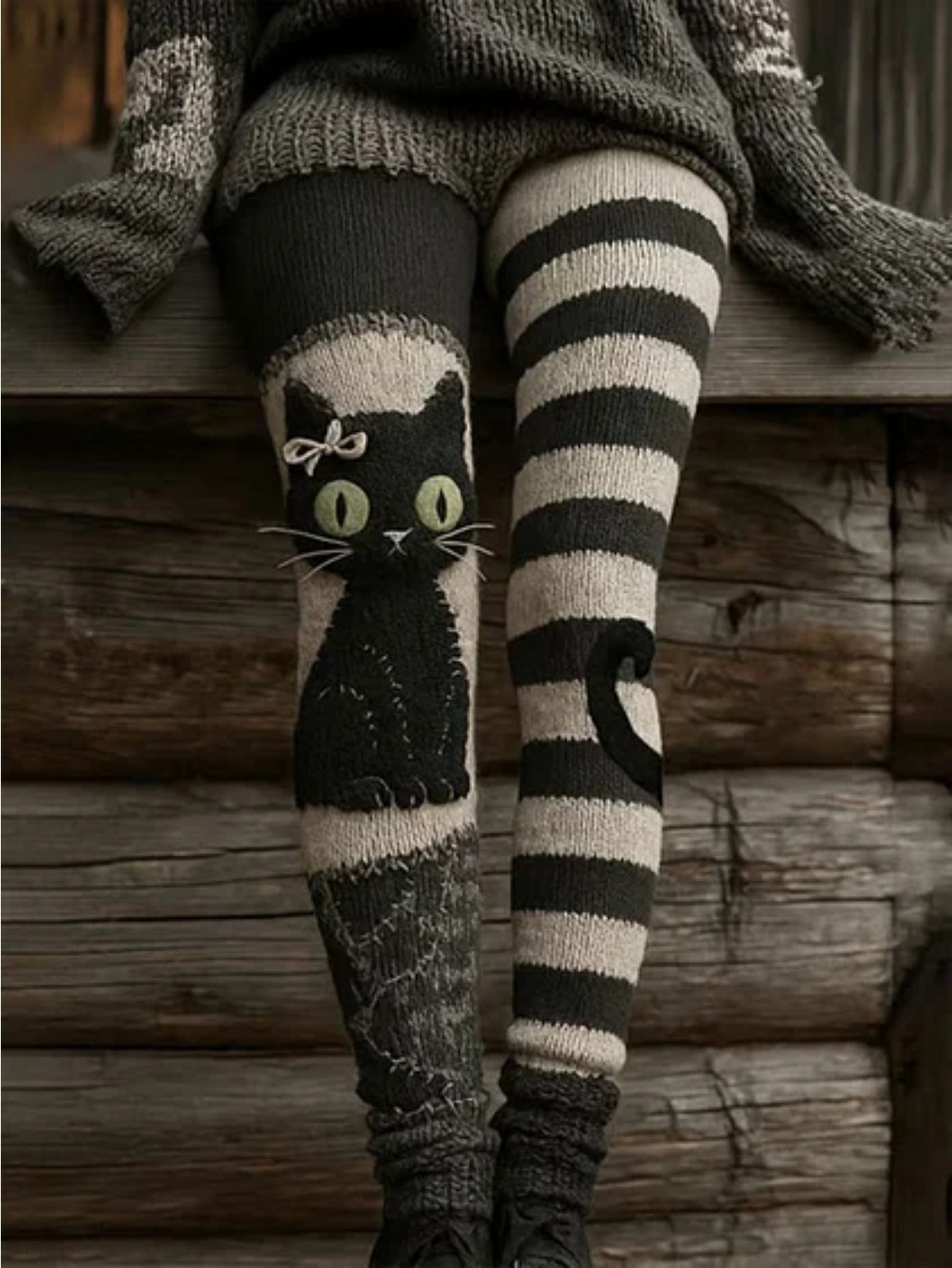 Women'S Gothic Victorian Vampire Bat & Skull Print Leggings - Stretchy Slim-Fit Full-Length Pants with & Striped Design, Machine Washable Tights for Halloween Costumes, Themed Parties, Carnival & Casual Attire - Gothic Style