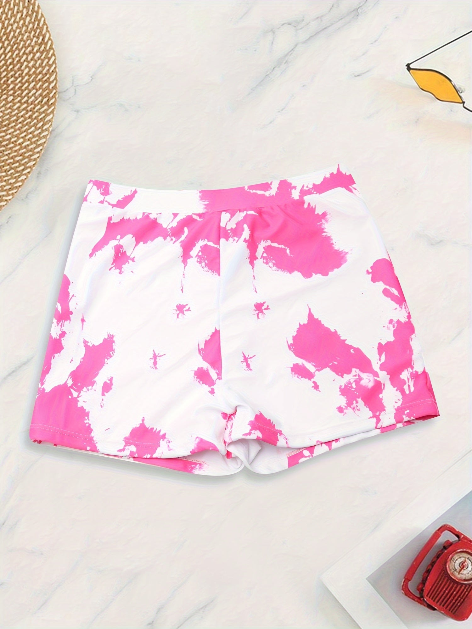 Bikini Donna 2 Pezzi Tie Dye - Halter Vita Alta Regolabile Stile Boxer