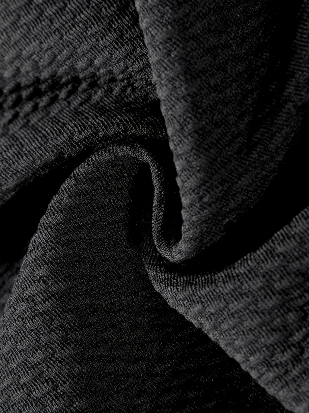 Bikini Donna 2 Pezzi Nero Vita Alta - Bordi Ruffle Elastico Tinta Unita