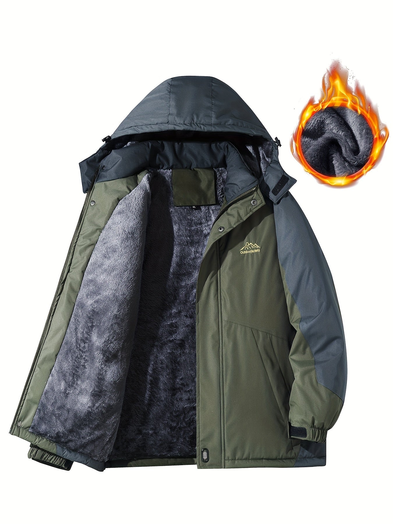 Giacca Outdoor Uomo Invernale - Giubbotto Caldo con Pile Collo Alto