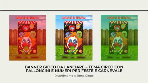 Banner Gioco da Lanciare &ndash; Tema Circo con Palloncini e Numeri per Feste e Carnevale by@Outfy